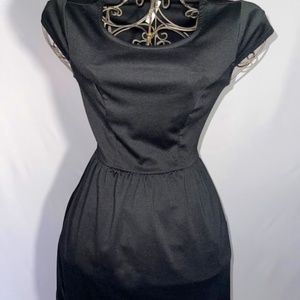 Black Short Sleeved Xhiliration Mini Dress